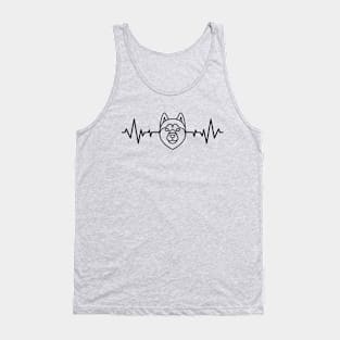 Husky Dog Heartbeat Line Tank Top